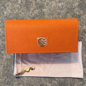 Tory Burch Vibrant Orange Sunglasses Case.